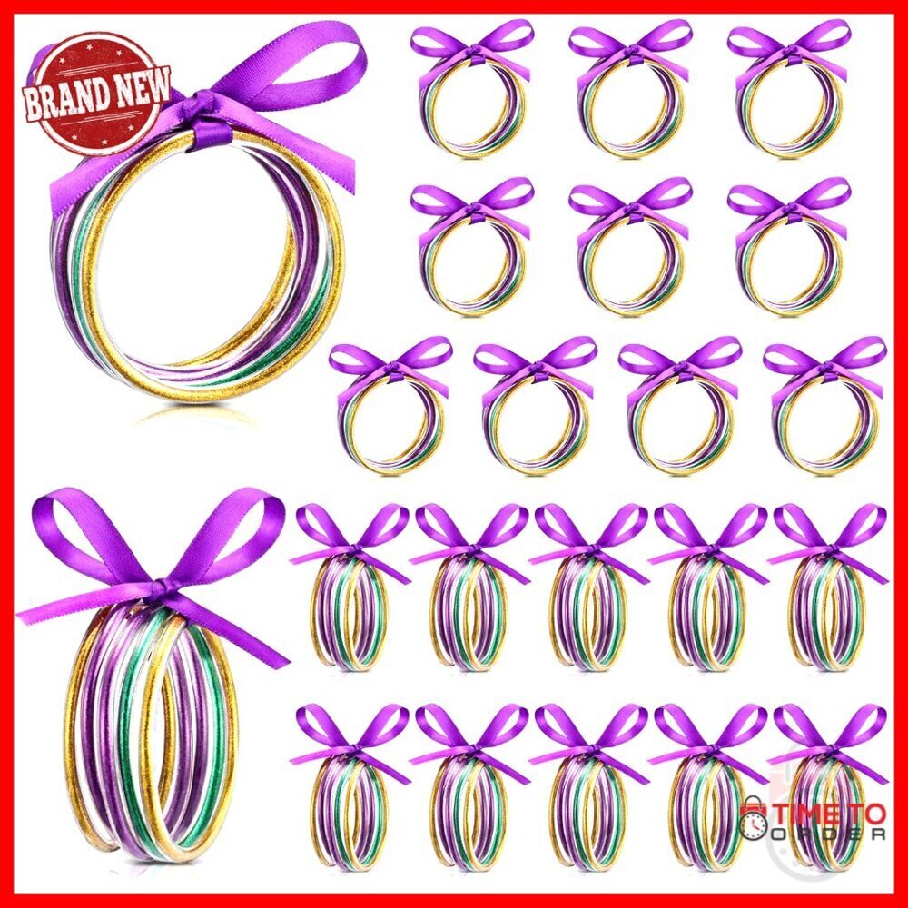 Glitter Jelly Bangles Stackable Bracelets Silicone Y2K Party Jewelry Festive